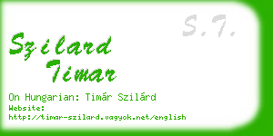 szilard timar business card