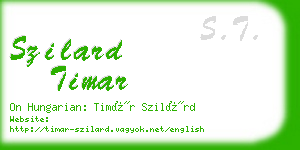 szilard timar business card